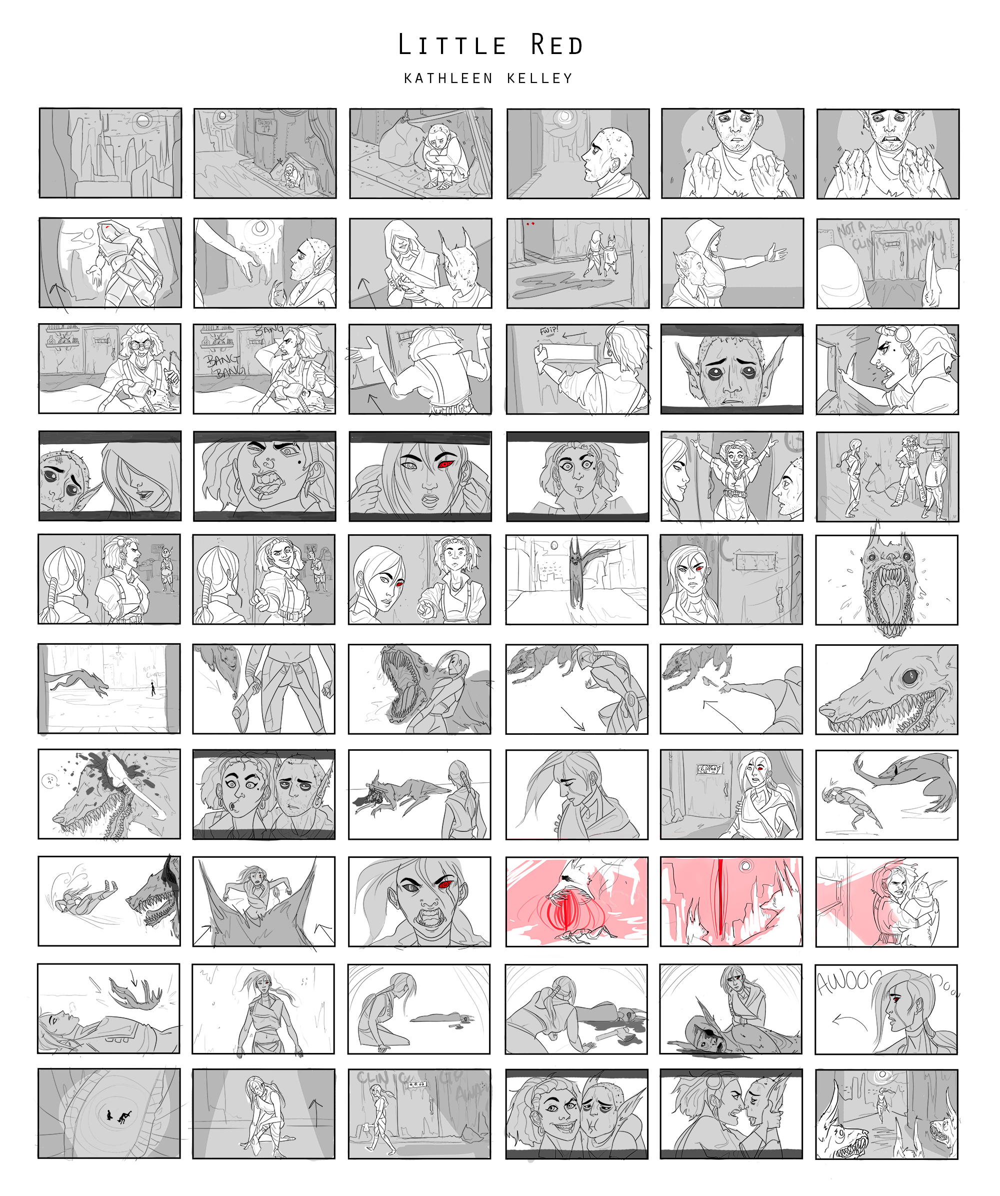 red riding hood inspired storyboard – the art of kathleen kelley